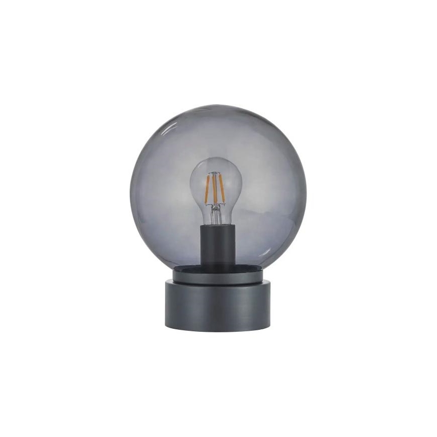 LED επιτραπέζιο φωτιστικό JIMMY 1xE27/60W/230V ανθρακί/καπνιστό μαύρο