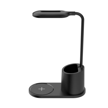 LED Επιτραπέζιο φωτιστικό LED/3W/5V με ασύρματη φόρτιση μαύρο