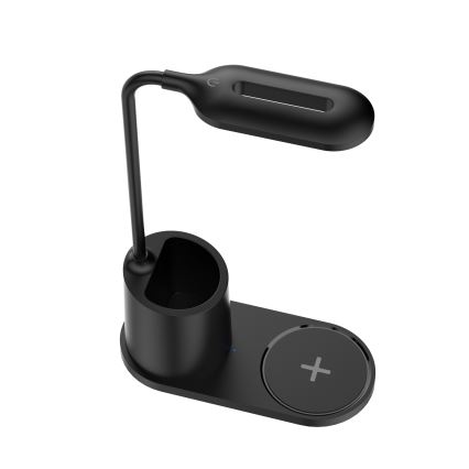 LED Επιτραπέζιο φωτιστικό LED/3W/5V με ασύρματη φόρτιση μαύρο