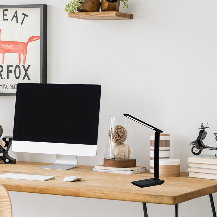 LED Ρυθμιζόμενο Επιτραπέζιο Φωτιστικό POST LED/5W/5V 3000-6500K μαύρο