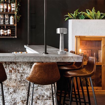 LED Επιτραπέζιο Φωτιστικό Αφής με Ρύθμιση Φωτεινότητας, Επαναφορτιζόμενο TABLO LED/3W/5V 2000mAh, Ματ Χρώμιο