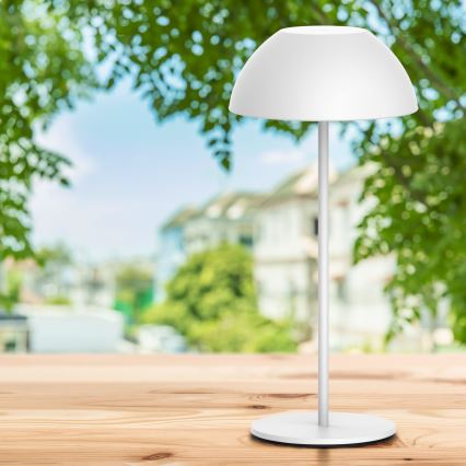 LED Επιτραπέζιο εξωτερικό φωτιστικό αφής με ρύθμιση φωτεινότητας TANZANIA LED/1,8W/5V USB 1800 mAh IP44 λευκό