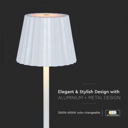 LED Επιτραπέζιο Φωτιστικό Αφής με Ρύθμιση Φωτεινότητας, Επαναφορτιζόμενο LED/4W/5V 3000-6000K 1800 mAh Λευκό