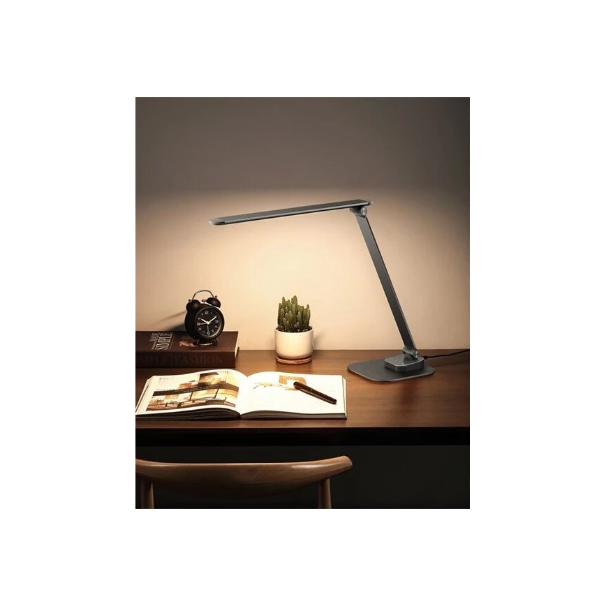 LED Ρυθμιζόμενο Επιτραπέζιο Φωτιστικό με USB LED/7,5W/230V 3000K/4000K/5500K ανθρακί