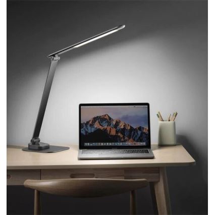 LED Ρυθμιζόμενο Επιτραπέζιο Φωτιστικό με USB LED/7,5W/230V 3000K/4000K/5500K ανθρακί
