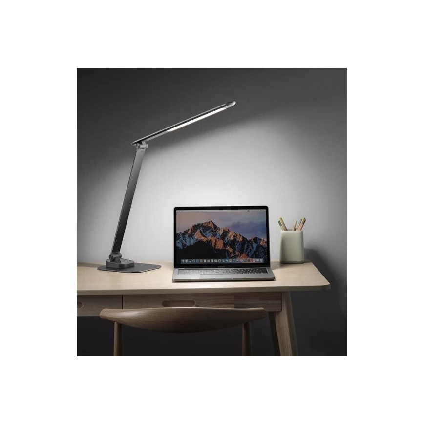 LED Ρυθμιζόμενο Επιτραπέζιο Φωτιστικό με USB LED/7,5W/230V 3000K/4000K/5500K ανθρακί