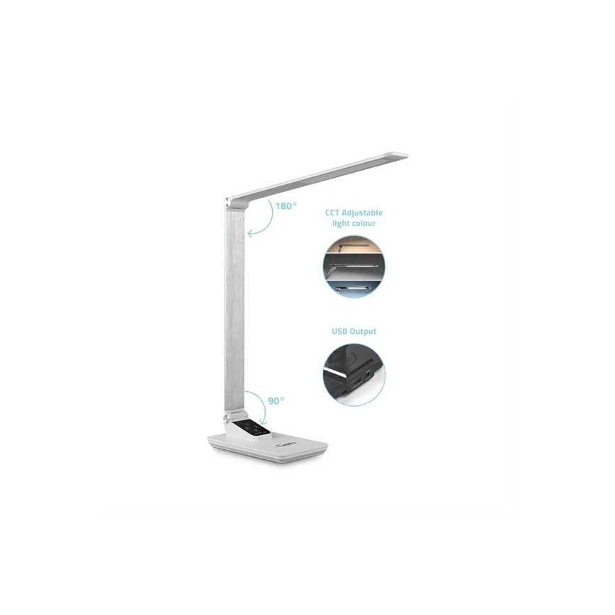 LED Ρυθμιζόμενο Επιτραπέζιο Φωτιστικό με USB LED/7W/230V 3000K/4000K/5500K λευκό
