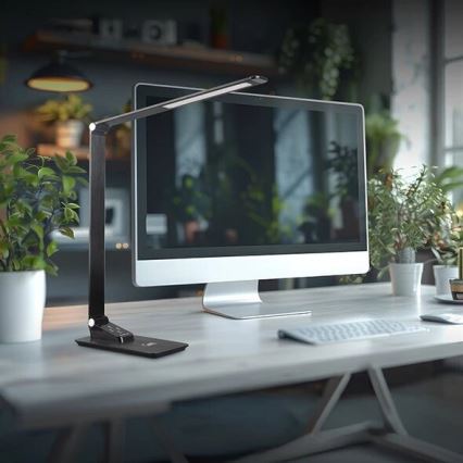 Ρυθμιζόμενο LED επιτραπέζιο φωτιστικό με USB LED/7W/230V 3000K/4000K/5500K μαύρο