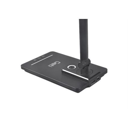 LED Ρυθμιζόμενο Επιτραπέζιο Φωτιστικό με USB LED/9W/230V 3000K/4000K/5500K μαύρο