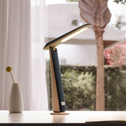 LED ρυθμιζόμενης φωτεινότητας επαναφορτιζόμενη επιτραπέζια λάμπα TOP LED/4W/5V 1800 mAh 3000/4000/5000K καφέ/μαύρο