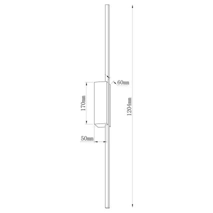 LED επιτοίχιο φωτιστικό AISHA LED/20W/230V 4000K 120 cm χρυσό