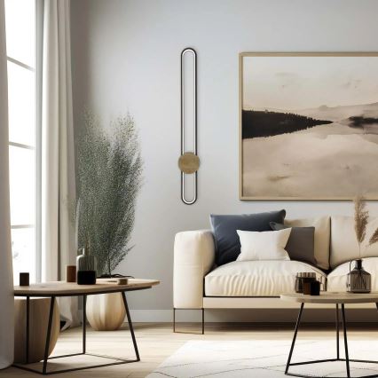 LED Επιτοίχιο φωτιστικό FLORENTYNA LED/24W/230V 4000K μαύρο/μπεζ