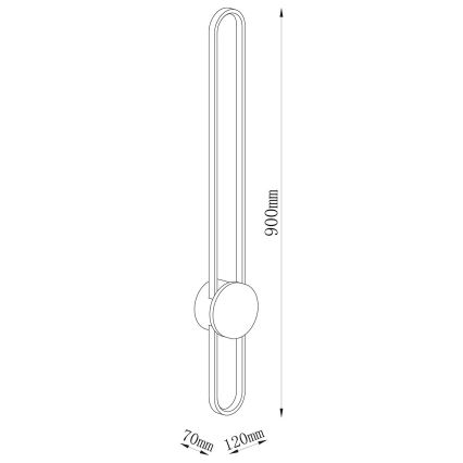 LED Επιτοίχιο φωτιστικό FLORENTYNA LED/24W/230V 4000K μαύρο/μπεζ