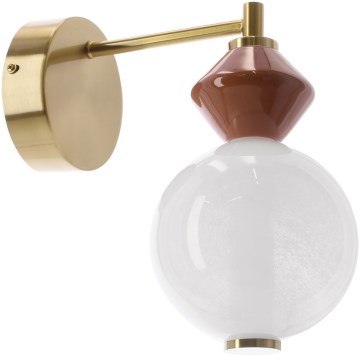 LED Επιτοίχιο φωτιστικό FLORES LED/7W/230V χρυσό/καφέ