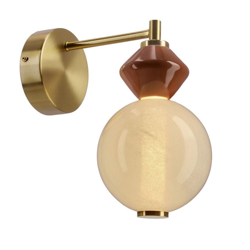 LED Επιτοίχιο φωτιστικό FLORES LED/7W/230V χρυσό/καφέ