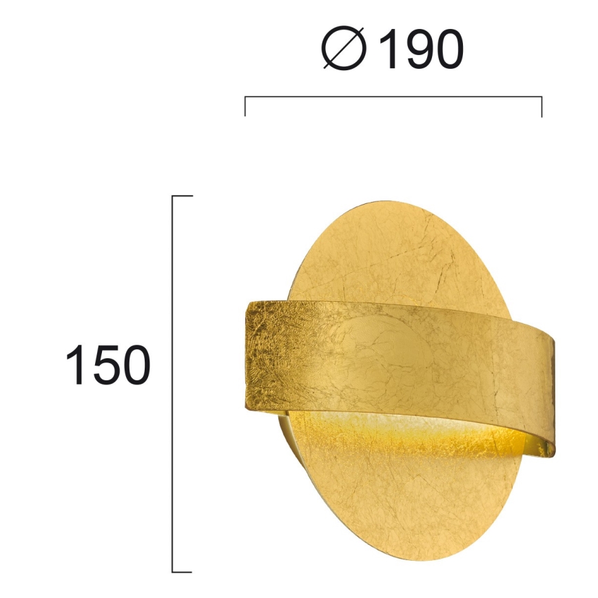 LED Επιτοίχιο φωτιστικό KOBEN LED/11W/230V χρυσό