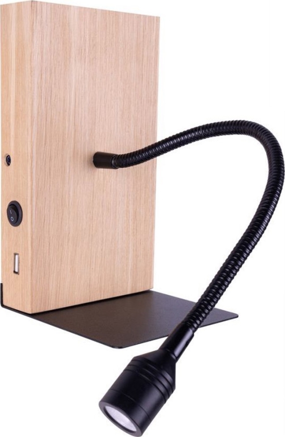 LED Επιτοίχιο φωτιστικό LECTOR LED/2,5W/230V USB δρυς