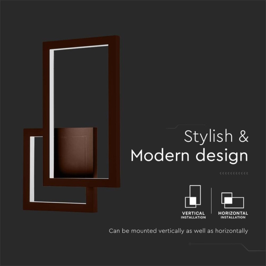 LED Επιτοίχιο φωτιστικό LED/20W/230V 3000K καφέ