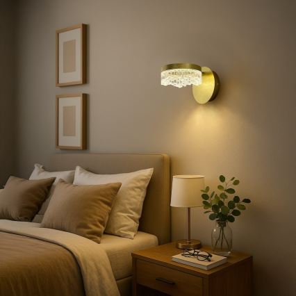 LED επιτοίχιο φωτιστικό LED/4W/230V χρυσό