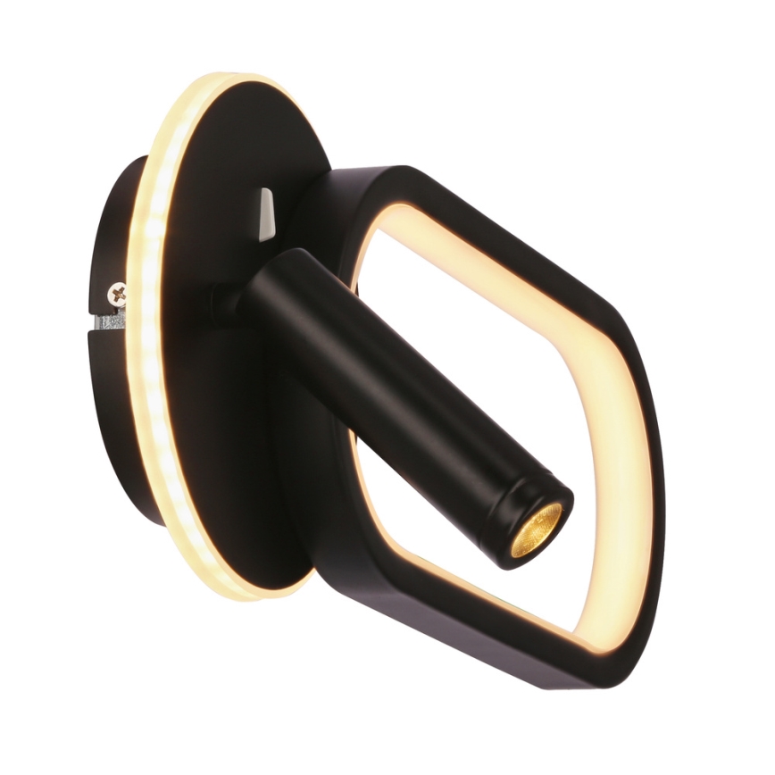 LED Επιτοίχιο φωτιστικό MONET LED/13W/230V + LED/2W 3000/4000/6000K μαύρο