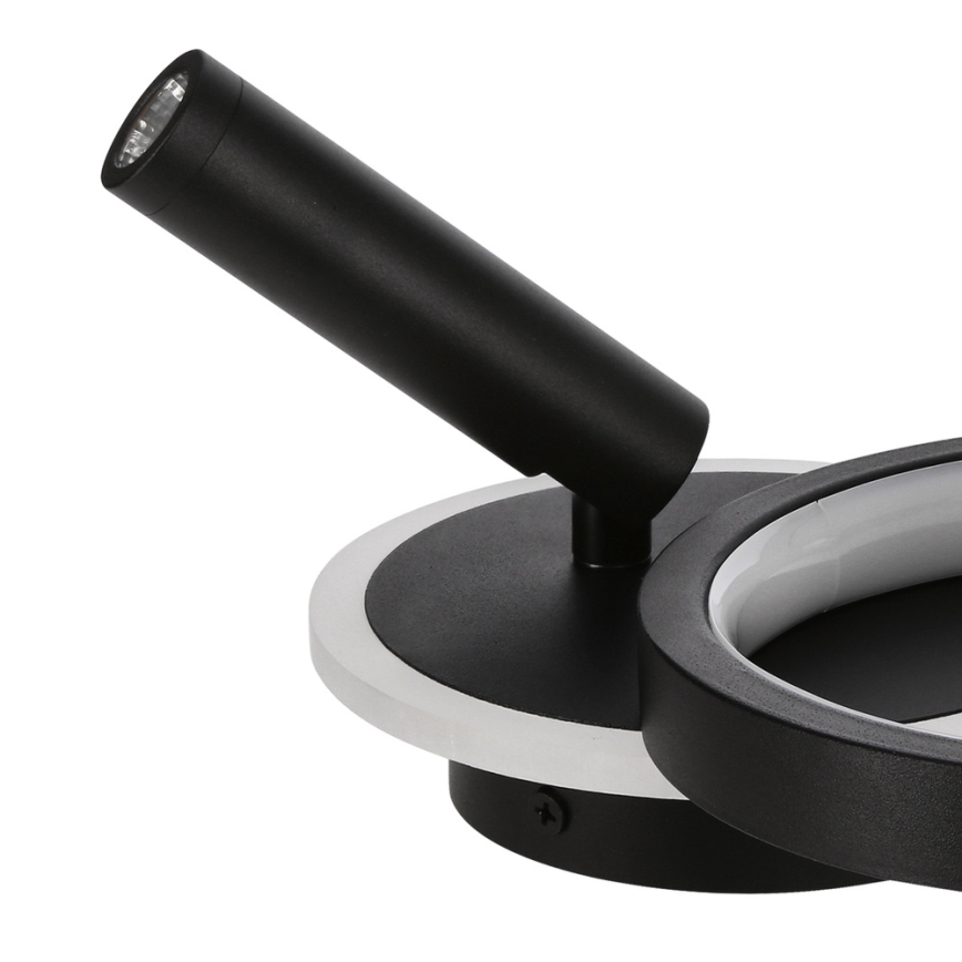 LED Επιτοίχιο φωτιστικό MONET LED/13W/230V + LED/2W 3000/4000/6000K μαύρο