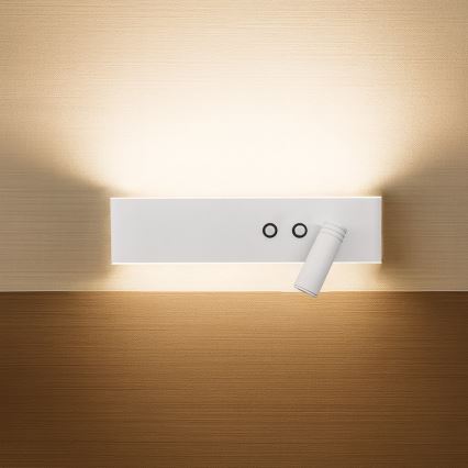 LED Επιτοίχιο φωτιστικό σποτ RESORT LED/10W/230V + LED/3W λευκό δεξιό