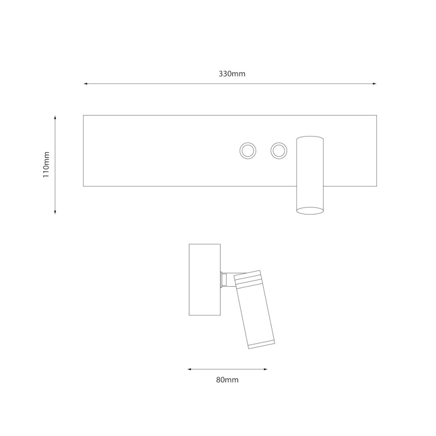 LED Επιτοίχιο φωτιστικό σποτ RESORT LED/10W/230V + LED/3W λευκό δεξιό