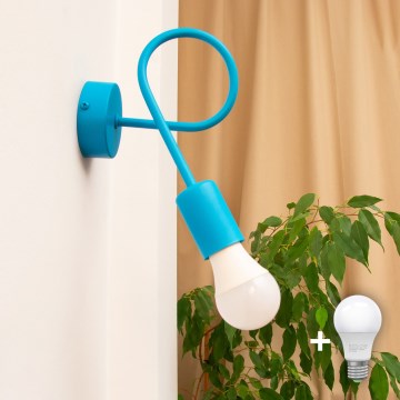 LED επιτοίχιο φωτιστικό OXFORD 1xE27/15W/230V μπλε