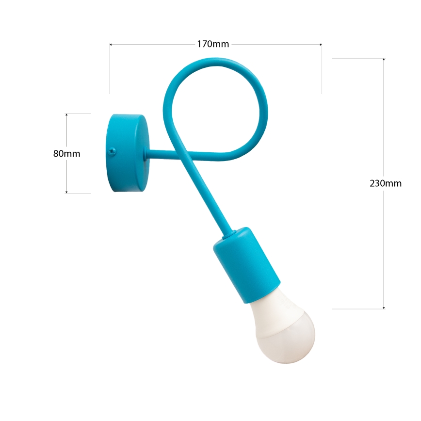 LED επιτοίχιο φωτιστικό OXFORD 1xE27/15W/230V μπλε