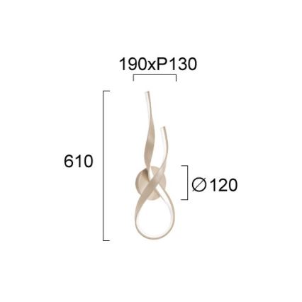 LED Επιτοίχιο φωτιστικό RIBBON LED/21W/230V μπεζ