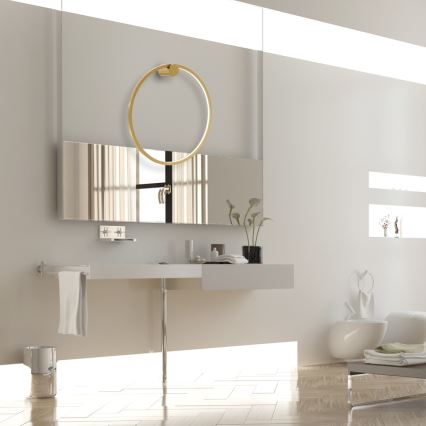 LED Επιτοίχιο φωτιστικό SATURNO LED/25W/230V διάμ. 50 εκ. IP44 χρυσό