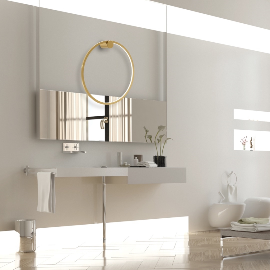 LED Επιτοίχιο φωτιστικό SATURNO LED/25W/230V διάμ. 50 εκ. IP44 χρυσό