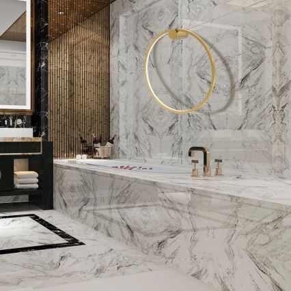 LED Επιτοίχιο φωτιστικό SATURNO LED/25W/230V διάμ. 50 εκ. IP44 χρυσό