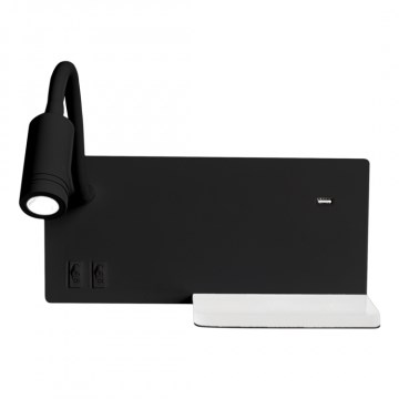 LED επιτοίχιο φωτιστικό SHELF LED/4W+LED/5W+LED/2W/230V μαύρο
