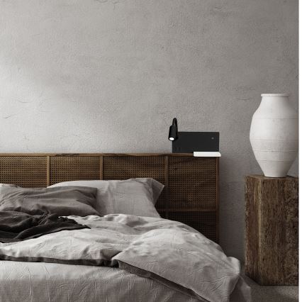 LED επιτοίχιο φωτιστικό SHELF LED/4W+LED/5W+LED/2W/230V μαύρο