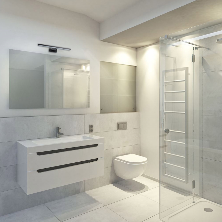 LED επιτοίχιο φωτιστικό για μπάνιο SHINE LED/7W/230V 30 cm IP44 μαύρο