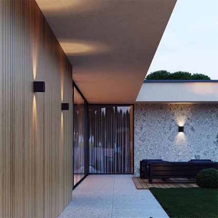 LED Επιτοίχιο φωτιστικό εξωτερικού χώρου 2xLED/3W/230V IP54 μαύρο