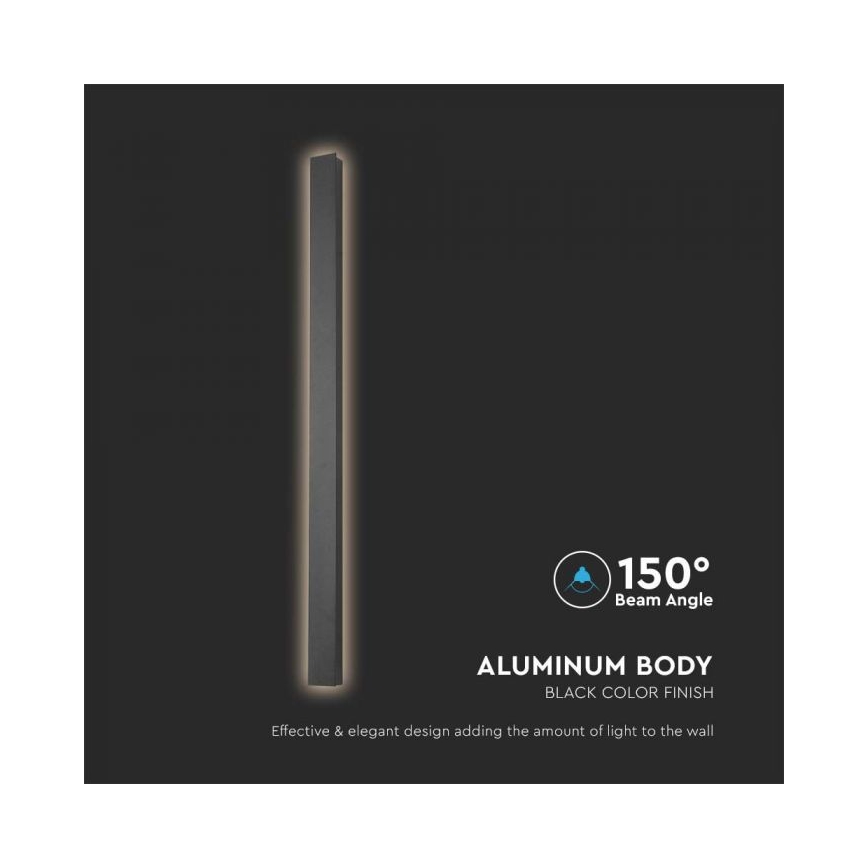 LED επιτοίχιο φωτιστικό εξωτερικού χώρου LED/10W/230V 4000K IP65 51 cm μαύρο