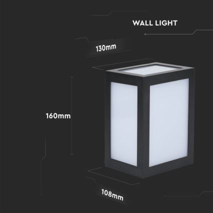 LED Επιτοίχιο φωτιστικό εξωτερικού χώρου LED/12W/230V 4000K IP65 μαύρο