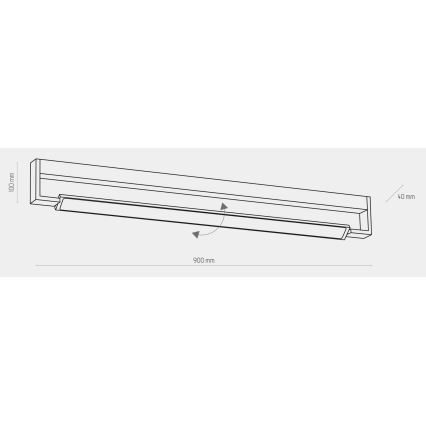 LED Επιτοίχιο φωτιστικό μπάνιου DEKSTER LED/36W/230V IP44 μαύρο