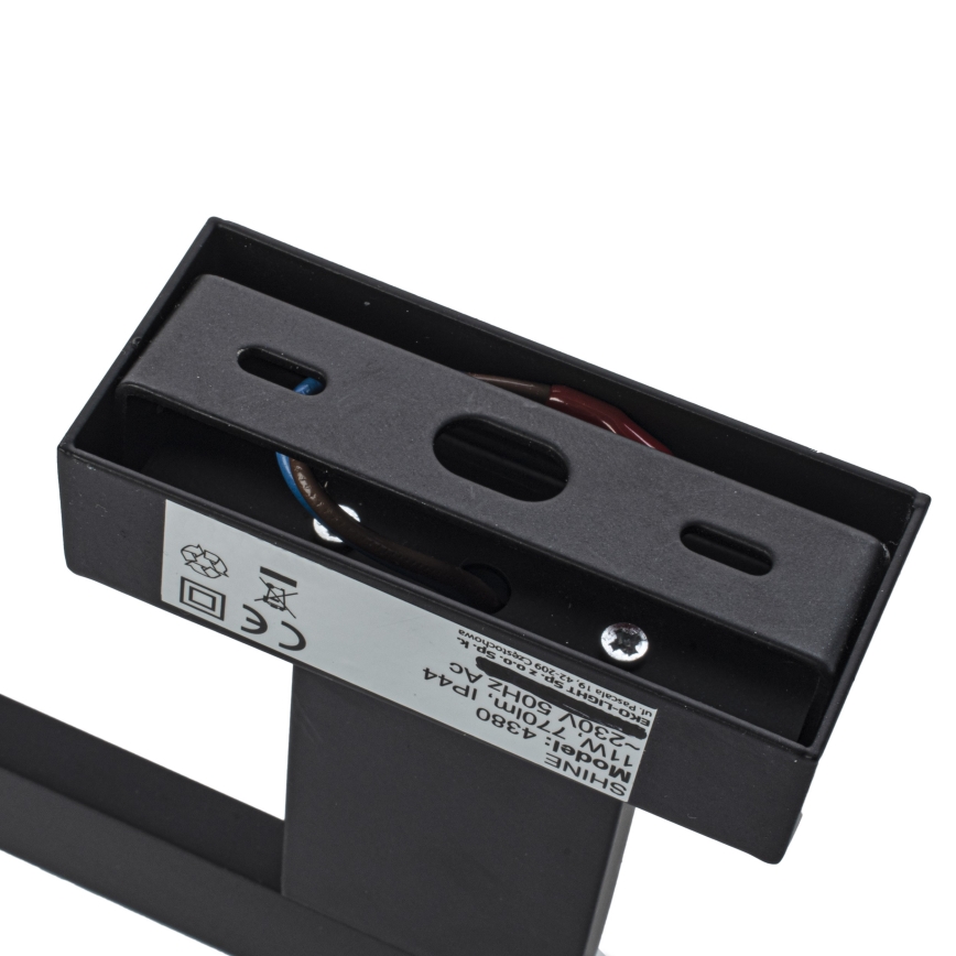 LED επιτοίχιο φωτιστικό μπάνιου SHINE LED/11W/230V 45 cm IP44 μαύρο