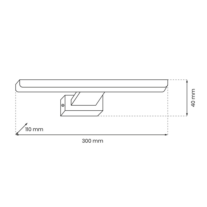 LED Επιτοίχιο φωτιστικό μπάνιου SHINE LED/7W/230V 30 cm IP44 γυαλιστερό χρώμιο