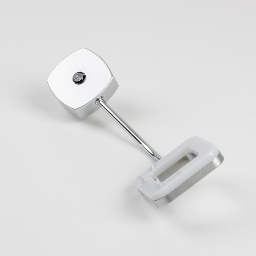 LED Επιτοίχιο φωτιστικό με βύσμα LED/3,2W/230V ματ χρώμιο