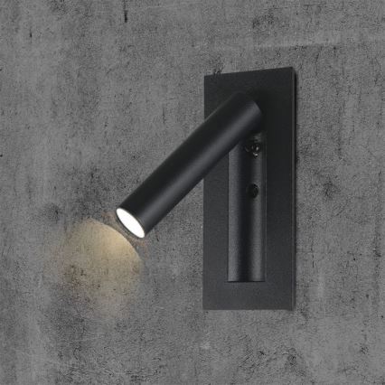 LED επιτοίχιο σποτ φωτιστικό LED/2W/230V 3000K μαύρο
