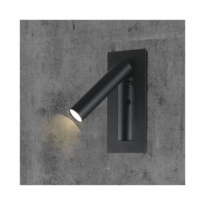 LED επιτοίχιο σποτ φωτιστικό LED/2W/230V 3000K μαύρο