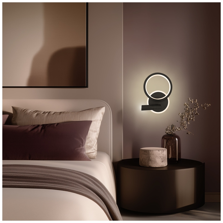 LED Επιτοίχιο σποτ φωτιστικό MONET LED/16W/230V μαύρο