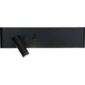 LED επιτοίχιο σποτ φωτιστικό RESORT LED/10W/230V + LED/3W μαύρο αριστερό