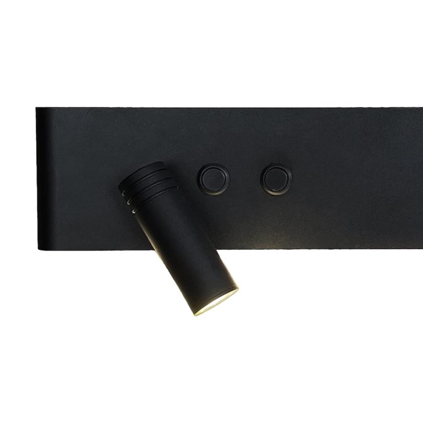 LED επιτοίχιο σποτ φωτιστικό RESORT LED/10W/230V + LED/3W μαύρο αριστερό