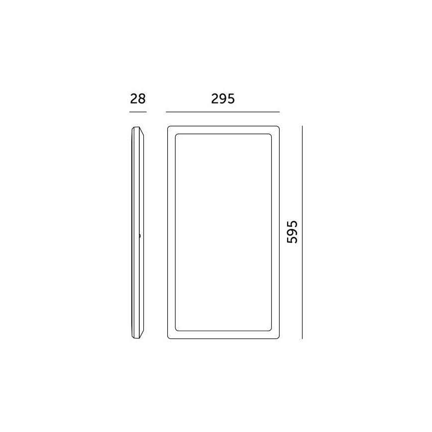 LED Επιτοίχιο πάνελ NIVERA LED/32W/230V IP54 3000/4000/6000K 29,5x59,5 εκ. μαύρο