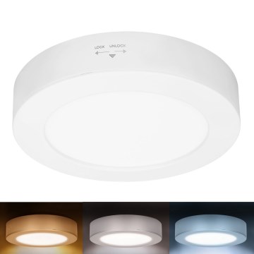 LED Επιτοίχιο/Εντοιχιζόμενο πάνελ 2-σε-1 LED/12W/230V 3000/4000/6000K Ø17cm IP54 λευκό